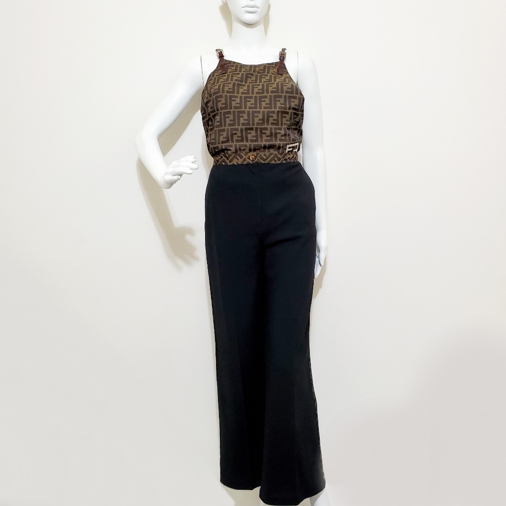 Fendi Zucca Monogram Trim Trousers